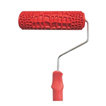 셀프리모델링 7인치 DIY 패턴 페인트 롤러 장식 고무 플라스틱 손잡이 레드, 한개옵션0