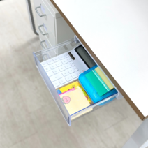 올지 부착식 히든서랍 책상밑 무타공 반자동 스톱, 화이트 1단, 중형 M, 화이트, 1개