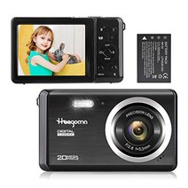 사진용 디지털 카메라 fhd 1080p 20mp 포인트 및 2.834의 촬영 카메라 tft lcd 어린이 초보자 학생 청소년 장로용 소형 충전식 블로깅 카메라(검은색)