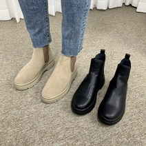 남자 5cm키높이 더블 라인 첼시 부츠