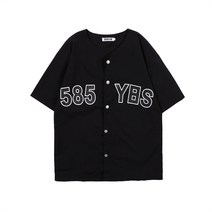 아메리칸 힙합 반팔 셔츠 남자 여름 유행 거리 헐렁한 야구 상의 커플 캐주얼 반소매 셔츠