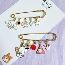 산리오 시나모롤 포차코 5p 캐릭터 금속 브로치 메탈 뱃지 가방장식 포인트