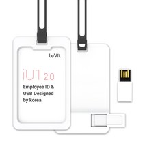 레빗 IU1 사원증 USB2.0 메모리 카드홀더 다크그레이, 32GB