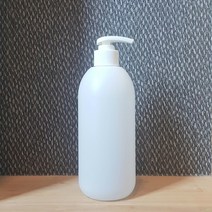 HDPE 원통형 용기 500ml 젤 펌프 / 화장품 세제 샴푸 소독제 손소독 공병 통 소분 리필용기, 반투명 용기+화이트 펌프