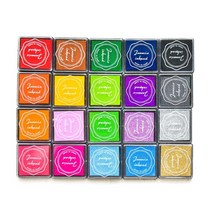 24BB 20 색 공예 잉크 스탬프 패드 안료 잉크 패드 DIY 공예 스크랩북 손가락 페인트 잉크 패드 세트 24 색상