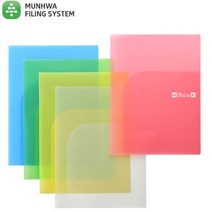 문화 F4494-7 PP반투명포켓홀더/투포켓화일 10매포장, 파랑