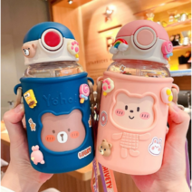 별빛 대용량 원터치 어린이물병 620ml 어린이집 초등학생 손잡이유치원 물통 소풍 텀블러, 핑크