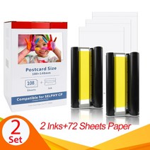 잉크 6 인치 KP-36IN 카트리지 용지 셀프 Canon Selphy CP1300 CP910 CP900 포토 프린터 용, [02] 2 ink 72 Papers