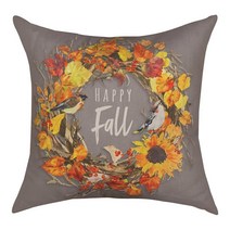 Fall Wreaths 해피 폴 폴리 섬유 클라이마위브 베개 멀티 마감 SLFWH USA 미국