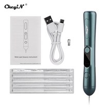 Skin Care Tools 여드름 모공 클리너 피지 제거기 LCD 주근깨 플라즈마 펜 LED 조명 레이저 문신 두더지 제거 기계 얼굴 관리 피부 태그 제거, 짙은 녹색