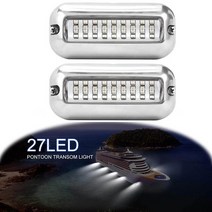 27 LED 스테인레스 스틸 해양 네비게이션 조명 50W 수중 폰툰 보트 IP68 방수 요트 선박 낚시 야간 램프, [03] 2pcs White