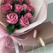 Fondant Flower 10송이 비누장미 꽃다발, 진핑