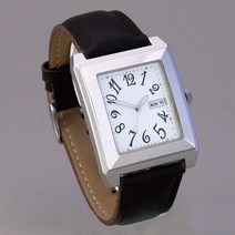 Made in Korea 날짜 요일 표시Movement Big Size 남성용시계 사각 천연가죽 밴드 손목시계 스퀘어 시계 시계제조 제작 업체 코와치시계(kowatch)