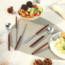 브랜드없음 메이플 우드 옻칠 한식&양식 커트러리 5종 세트, 단품없음