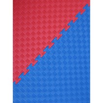 태권도매트 체육관 퍼즐 스포츠 충격흡수 놀이방 바닥 매트, 1m X 1m X 2.5cm 두께, 5줄 패턴[빨강 파랑]