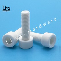 3-20pcs M3 M4 M5 M6 M8 M10 PP 폴리 프로필렌 육각 나사 홀 붙이 볼트 DIN912 방수 내식성, [04] M6       10pcs, [01] PP, [13] 50mm