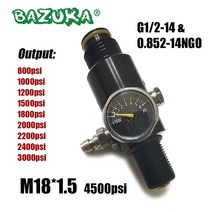 M18 * 1.5 공기 HPA 4500psi 압축 공기 CO2 탱크 레귤레이터 밸브 출력 압력 800psi ~ 3000psi 다이빙 실린더 병 신제품, 1800psi