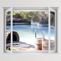 아트박스/꾸밈 iy882-자연아침노천탕_창문그림액자(중형), D타입-엘레강스실버