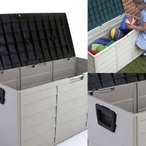 조립식 야외 보관함 데크박스 (290L) (블랙) 수방자재보관함 물품보관함 이동식창고