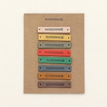 [원단쟁이] 87-294 핸드메이드 컬러풀 가죽라벨 8종 세트_미니 E, 1개