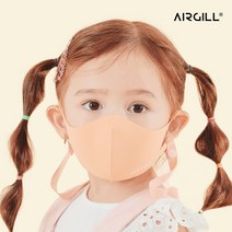 에어길 빨아쓰는 항균 자외선차단 소형 초소형 아기 유아 어린이 마스크, 피치 핑크, S(아동용), 패키지