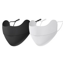 2개 UV 차단 골프 스포츠 안면 쿨 마스크, 블랙+화이트