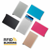 가볍고 슬림한 RFID 해킹방지 카드 명함 지갑 블루
