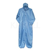 KJ 방진복 후드원피스 제전복 무진복 제전방진복 클린복 크린룸 반도체 정전기방지 작업복 모자원피스, 스카이블루-XL(100)