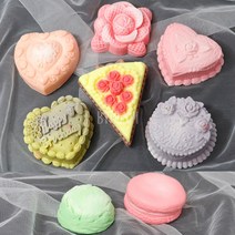 국내산 디저트 테마 금형 몰드 1구 8종 석고방향제 캔들 비누만들기 재료 실리콘틀, NO.07 (마카롱)