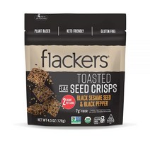 Doctor In The Kitchen Flackers 토스트 씨 크리스프 블랙 참깨 블랙 페퍼 4.5oz