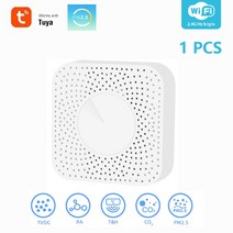 공기질측정기 이산화탄소 측정기 co2 유해가스 미세먼지 Tuya-Wifi 스마트 공기 품질 모니터 CO2 온도 습도 VOC HCHO PM2.5 가스 감지기 자동화 알람 장치, CHINA, 1 PCS, 01 1 PCS