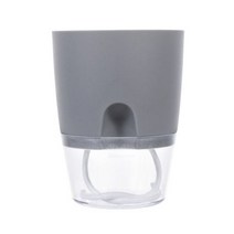 수경재배기 2 겹 자동 수분 흡수 수경법 다육이 식물 화분 급수 레이지 자체, 01 Grey_03 M