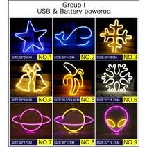 네온사인 룸인테리어LED 네온 불빛 많은 모양 야간 조명 로그인 램프 USB 더블 전원 실내 크리스마스 웨딩, 09 I_03 3