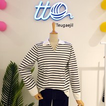tto 브이카라넥 스트라이프 티셔츠(T21KCN02AX)