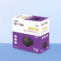 무크 클린앤영 스탠다드 KF94 황사방역마스크 블랙 대형 50개입 1BOX