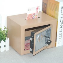 리빙케이 휴대용 가벼운 소형금고 현금통 핸드폰 돈통 미니카운터 차량용 금고, 블루코인17x23x17cm