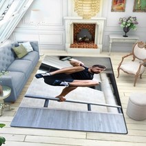 인조 잔디 카펫 정원 인테리어 파쿠르 벽 데칼 익스트림 스포츠 점프 스트리트 시티 미끄럼 방지 프린트 편안한 거실용 대형 매트 러그, 40cm by 60cm, 버건디