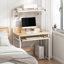 좁은방책상 초소형 1인용 원룸 자취생 고시원 독서, 우드 60CM 키보드호스트 책장