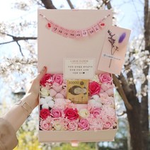 라봄플라워 어버이날용돈박스 부모님 플라워 반전 선물 용돈상자 현금선물, 핑크박스L-레드꽃-엄마사랑해요