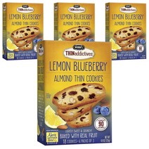 노니스 레몬 블루베리 아몬드 씬 쿠키, 4개, 126g
