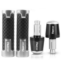 nmax pcx 호환슬라이더 프론트 리어 머플러 가드 핸들 바 핸드 기어 밸런스드 플러그 슬라이더 Tmax Tech M, 06 silver black