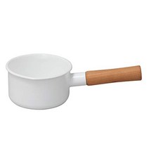 노다호로 법랑 편수냄비 밀크팬 12cm CL-12 MW 수입주방용품 일본식기, 화이트