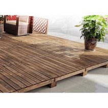 야외 데크 조립식 평상 테라스 정자 카페 원목 마루, 120x60m 높이 36cm
