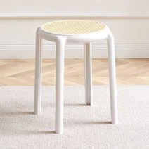 벤치의자 식탁 야외 실내 Plastic Stool Thickened Adult Home Use Dining Table High Bench Modern Minima, 09 White