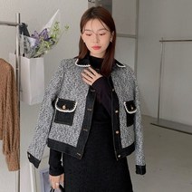 패치 워크 데님 디자인 긴 소매 짧은 겉옷 가을여성자켓