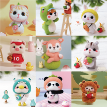오늘의오브제 양모펠트 153종 니들펠트 인형 만들기 DIY 키트 패키지, 01_고양이-11_돼지옷 고양이