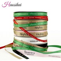 HAOSIHUI-무료 디자인 6mm-100mm 사용자 정의 인쇄 로고 리본 선물 포장 새틴 폴리 에스테르 장식 결혼식 100 야드 로트, 100 yards, 39mm width