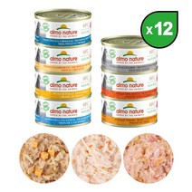 알모네이쳐 HFC 내츄럴 캣(7종) 70g x 12개/고양이습식사료, 닭고기와 참치, 12캔
