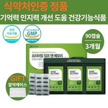 두뇌영양제 기억력 뇌영양제 은행잎 엑스 은행잎추출물 고함량 고용량 300mg 분말 가루 파우더 식약처인증 대두레시틴 대치동 강남 영양제 대용량 혈액순환개선 혈행개선, JW중외제약 프리미엄징코앤메모리 90캡슐