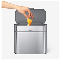 심플휴먼 쓰레기통 4L 스테인리스 스틸 simplehuman 4 Liter / 1.06 Gallon Compost Caddy Detachable, 1